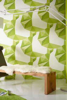 Πράσινη γεωμετρική ταπετσαρία