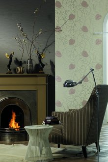 Πράσινη ταπετσαρία στο σαλόνι