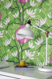 Πράσινη ταπετσαρία στο εσωτερικό