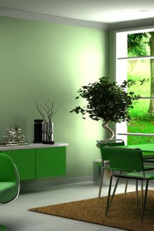 Πράσινη απλή ταπετσαρία