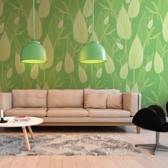 Ανοιχτό πράσινο ταπετσαρία στο σαλόνι