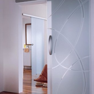 Γυάλινη πόρτα στο υπνοδωμάτιο