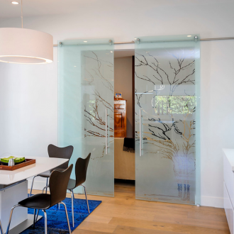Γυαλισμένη πόρτα κουζίνας από γυαλί
