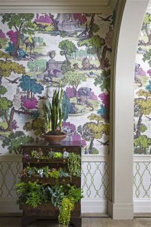 Μωβ πράσινη ταπετσαρία