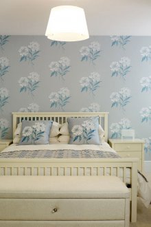 Γκρι floral ταπετσαρία