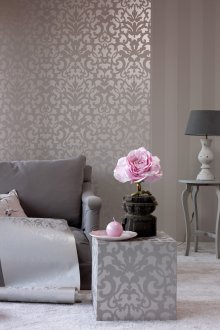 Γκρι μη υφαντή ταπετσαρία