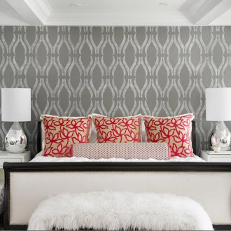 Γκρι ταπετσαρία με ασήμι