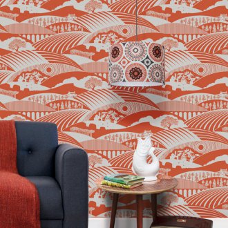 Ταπετσαρία με πορτοκαλί χρώμα