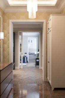 Χρυσό ταπετσαρία με εκτύπωση για το διάδρομο