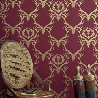Χρυσό ταπετσαρία με μπορντό