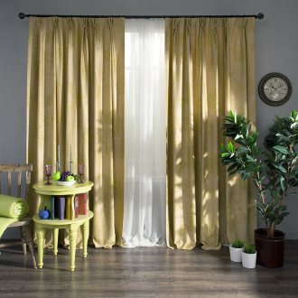 Κίτρινες κουρτίνες με λουλούδια