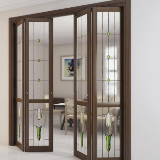 Πτυσσόμενη πόρτα από βιτρό