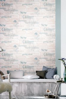 Ταπετσαρία με μπλε γράμματα