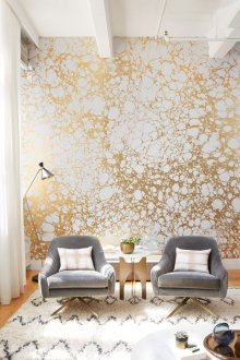 Gouden behang met abstract patroon