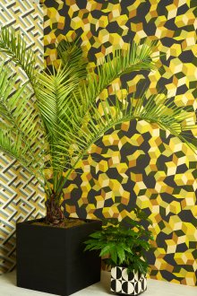 Μαύρη και κίτρινη ταπετσαρία