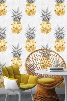 Σχεδιαστής κίτρινη ταπετσαρία