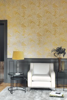 Art Nouveau κίτρινη ταπετσαρία