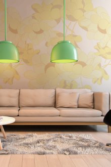 Παστέλ κίτρινη ταπετσαρία