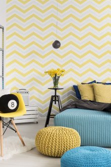 Κίτρινο ρετρό ταπετσαρία