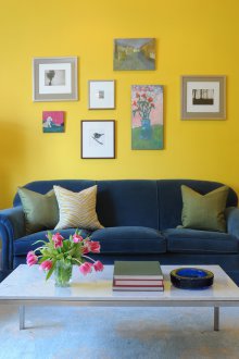 Κίτρινη ταπετσαρία βινυλίου