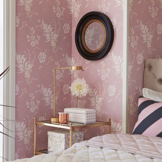 Ροζ παστέλ έγχρωμη ταπετσαρία