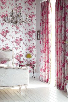 Ροζ ύφασμα ταπετσαρία