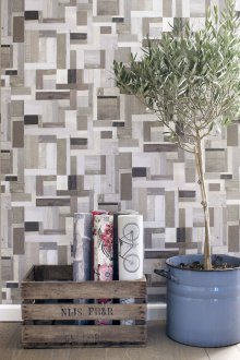 Ταπετσαρία κάτω από ξύλινο μωσαϊκό