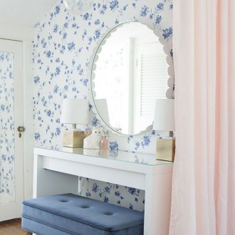 Μπλε ταπετσαρία floral