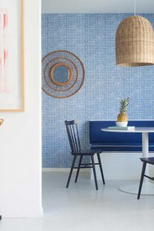 Μπλε ταπετσαρία κουζίνας