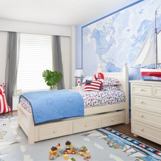 Μπλε ταπετσαρία για ένα αγόρι