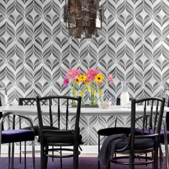 Ταπετσαρία με μια φωτογραφία στην τραπεζαρία