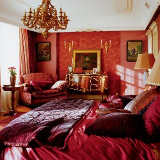 Papier peint baroque rouge