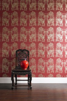 Ethnic κόκκινο ταπετσαρία