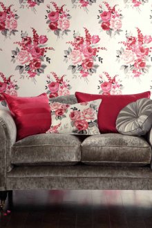 Ταπετσαρία με κόκκινα τριαντάφυλλα