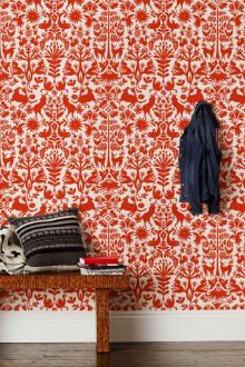 Φωτεινή κόκκινη ταπετσαρία