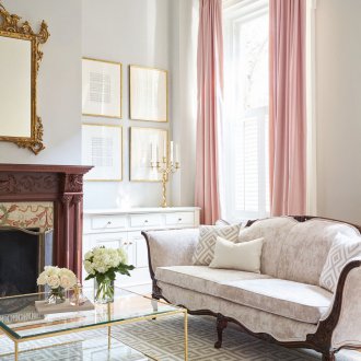 Art Nouveau ροζ κουρτίνες