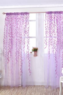 Κουρτίνες με κέντημα πασχαλιάς