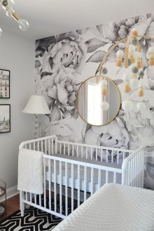 Γκρι ταπετσαρία για το δωμάτιο ενός κοριτσιού