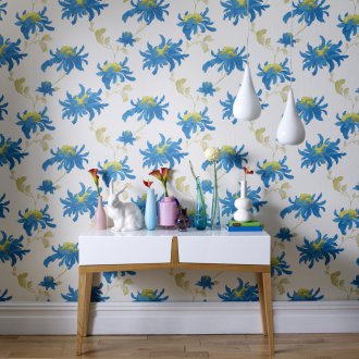 Μη υφασμένα μπλε ταπετσαρία