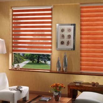 Πορτοκαλί κουρτίνες ημέρα-νύχτα