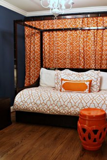 Πορτοκαλί βαμβακερές κουρτίνες