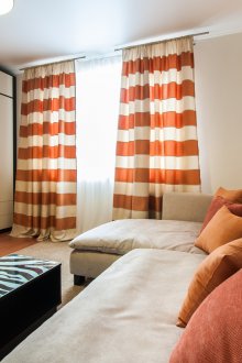 Πορτοκαλί Ριγέ Κουρτίνες