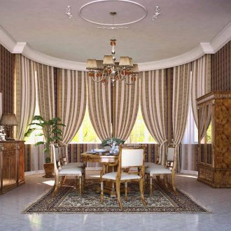 Ριγέ κουρτίνες για παράθυρο κόλπων