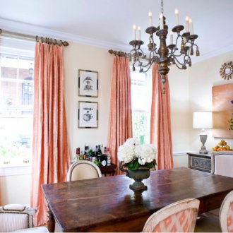 Κουρτίνες ροδακινιάς με μοτίβο