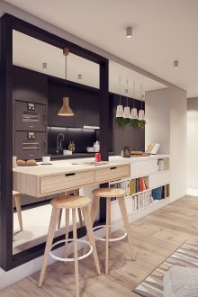 Light wooden bar counter