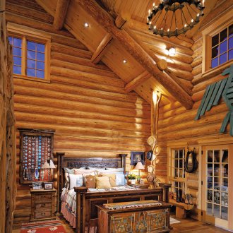 Ξύλινο υπνοδωμάτιο σε κούτσουρο