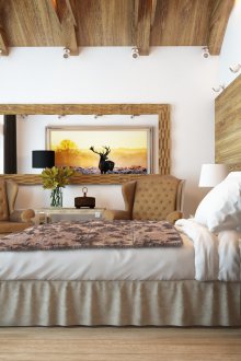 Laminate στον τοίχο του υπνοδωματίου