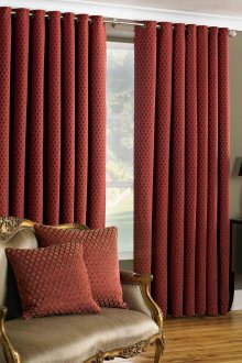 Κουρτίνες Βουργουνδίας σε ροδέλες