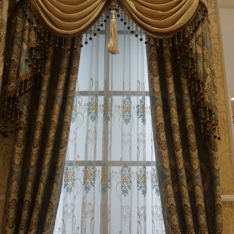 Ζακάρ κουρτίνες με διακόσμηση