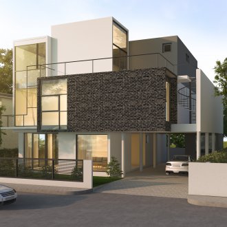 Μερική πρόσοψη από τούβλα